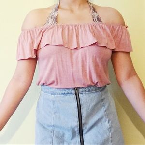 Off-shoulder Blush Pink Top (S)
